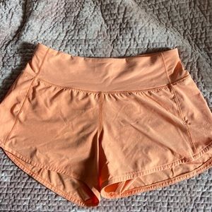 LULU LEMON SPEED UP SHORTS GOLDEN APRICOT
